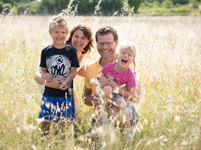 Fabienne, René et leurs enfants